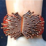 vintage matisse renoir copper sunburst bracelet