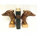 vintage mid-century brass greyhound bookends