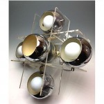 vintage mid-century chrome and lucite chandelier