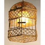 vintage mid-century gilded bird cage chandelier z