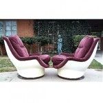 vintage milo baughman space age molded lounge chairs