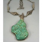 vintage navajo tom willeto webbed turquoise necklace z