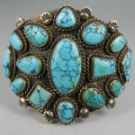 vintage navajo turquoise cluster bracelet z