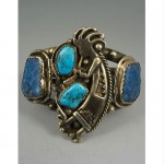 vintage navajo turquoise lapis kokopelli bracelet