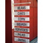 vintage original hanging wood farm produce trade sign z