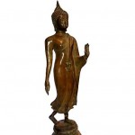 vintage tall standing bronze buddha statue