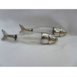 antique 1880s solid silver and glass salt and peppers