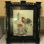 antique 19th century framed silk embroidery art piece z