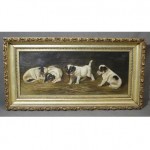 antique 19th century jack russell terrier oil painting