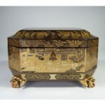 antique 19th century lacquer tea caddy