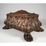 antique 19th century victorian carved walnut jewelry box