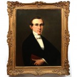 antique c. 1850s oil portrait z