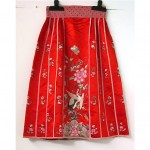 antique chinese 19th century silk embroidered wedding skirt z