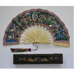 antique early 19th century cantonese fan z