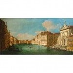 antique late 19th century venice canal unframed oil painting