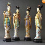 collection of antique chinese cloisonne figures