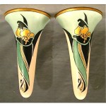 pair of art nouveau middleton for limoges porcelain wall pockets