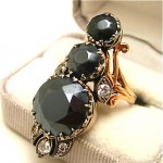 victorian gold hematite diamond bug ring