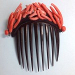 victorian natural coral hair comb