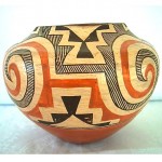 vintage 1900s acoma pueblo polychrome water jar