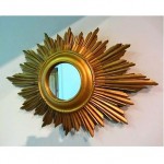 vintage 1930s carved wood gilt sunburst mirror