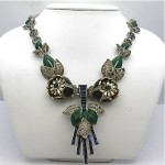 vintage 1930s gene verrecchio enamel rhinestone necklace