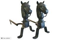 vintage 1940s equestrian andirons