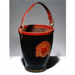vintage 1940s leather fire bucket