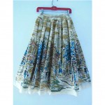 vintage 1940s nelly de grab handpainted paris street scene circle skirt z