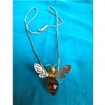 vintage 1950s los castillo sterling glass bumblebee necklace z