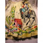 vintage 1950s tipicano handpainted circle skirt