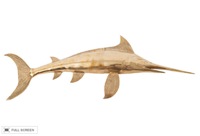 vintage 1960s large brass swordfish wall sculpture