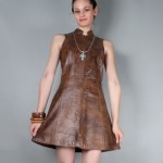 vintage 1960s leather mini dress