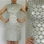 vintage 1960s silver spot brocade mini dress