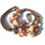 vintage 1968 miriam haskell silk cord art glass bead necklace