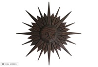 vintage 1970s hand carved wooden sun