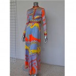 vintage 1970s saks fifth avenue print maxi dress