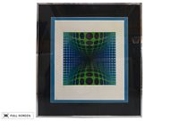 vintage 1970s vasarely op art serigraph