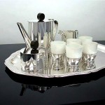 vintage art deco silver plate coffee set on tray