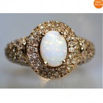 vintage australian opal and diamond ring