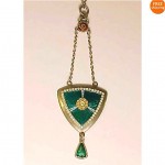 vintage c. 1913 charles horner sterling enamel pendant