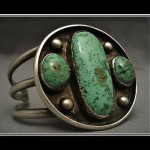 vintage c. 1950s navajo carico lake turquoise silver bracelet