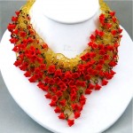 vintage celluloid flower necklace