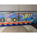 vintage huge evelyn ackerman mosaic wall art z
