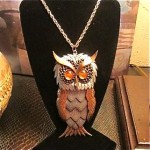 vintage juliana moveable owl necklace