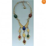 vintage kenneth jay lane scarab necklace