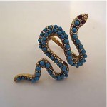 vintage kenneth jay lane turquoise snake ring