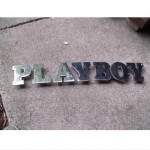 vintage metal playboy letter sign