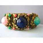 vintage mid-century art glass bracelet