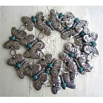 vintage navajo sterling turquoise butterfly concho belt